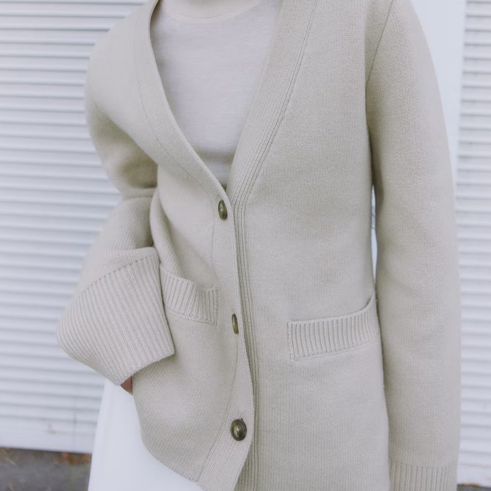 H&M Premium Wool cardigan similar to Khaite